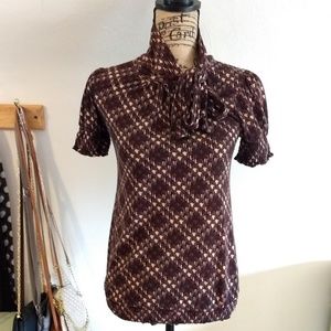 Charlotte Russe Winter Houndstooth Blouse, Small